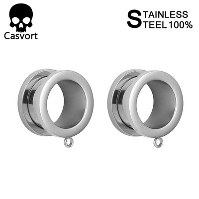 Casvort DIY rozsdamentes acél füldugók testpiercing csavaros alagutak hordágyak divat ékszerek fülbevaló bővítő ajándékba 2 DB