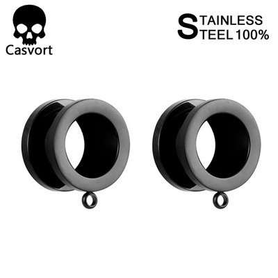 Casvort DIY rozsdamentes acél füldugók testpiercing csavaros alagutak hordágyak divat ékszerek fülbevaló bővítő ajándékba 2 DB