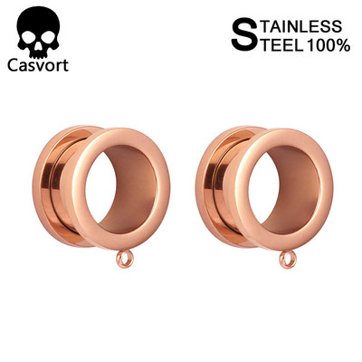 Casvort DIY rozsdamentes acél füldugók testpiercing csavaros alagutak hordágyak divat ékszerek fülbevaló bővítő ajándékba 2 DB