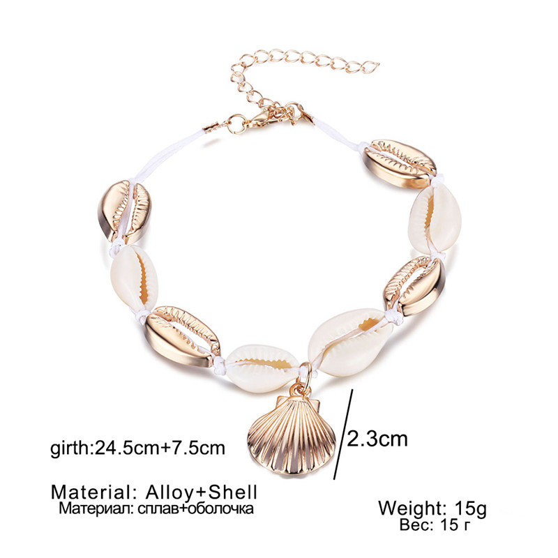 Vintage ručno tkane narukvice za gležnjeve za žene Narukvica sa šarmom od školjki i šljokica Narukvica s privjeskom od boemskog užeta Narukvice za gležnjeve Nakit za plažu