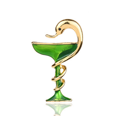 Noua cupă de șarpe email broșă doctor asistentă pin bărbați femei jachete denim guler insignă pin buton broșe accesorii geanți