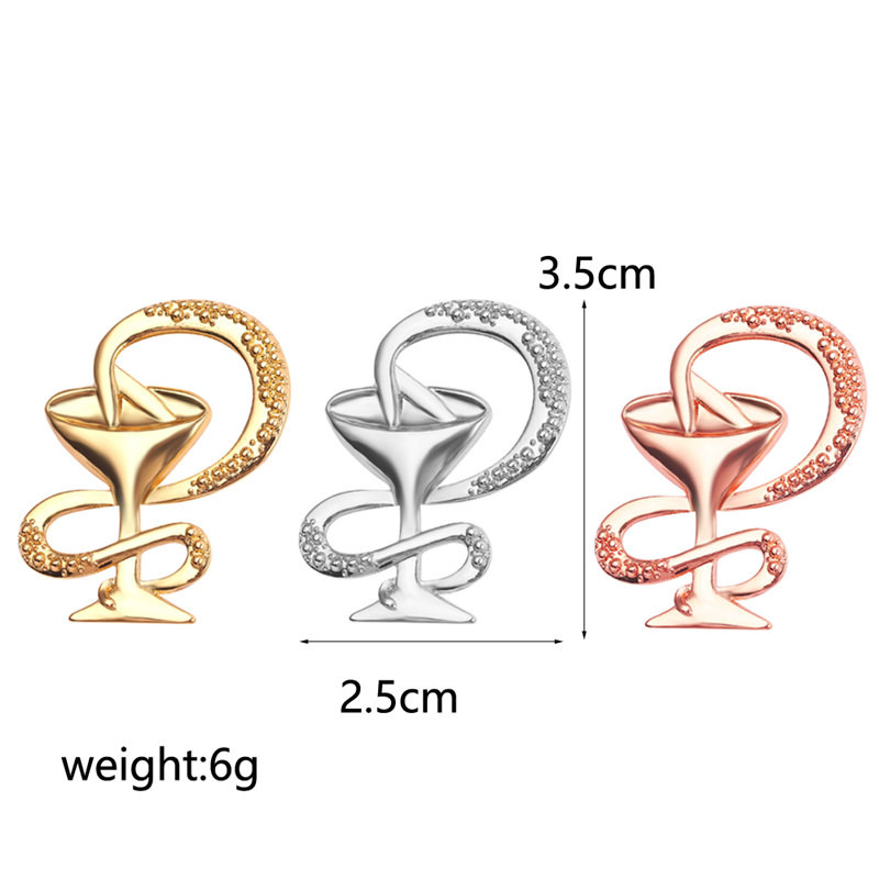 Noua cupă de șarpe email broșă doctor asistentă pin bărbați femei jachete denim guler insignă pin buton broșe accesorii geanți