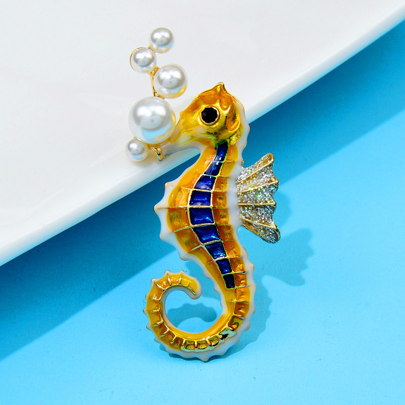 CINDY XIANG Broșe de cal de mare cu hipocampus email nou pentru femei, bijuterii drăguțe colorate, cadou de petrecere de înaltă calitate