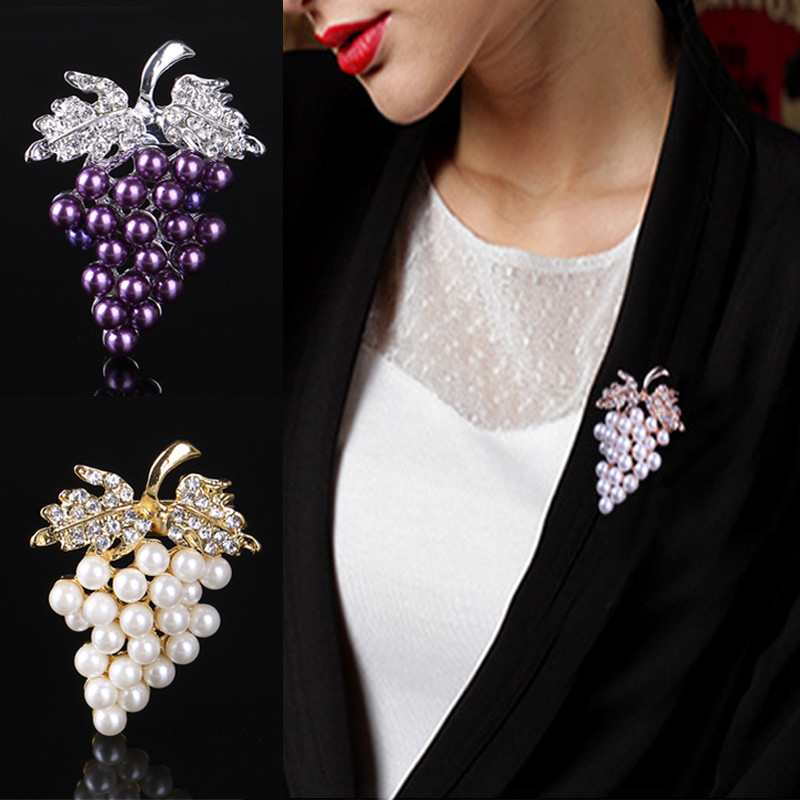 2023 Ciorchin de struguri Broșă pentru femei Cramă Bijuterii de modă Perle Strasuri Ace Broșă Prieteni Iubitori Cadou Broșă Accesorii