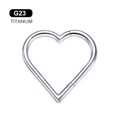 ASTM F136 G23 Titanium Daith CZ szív fülbevaló septum orrgyűrűk karika Tragus Stud implantációs fokozatú fül Helix piercing 16G