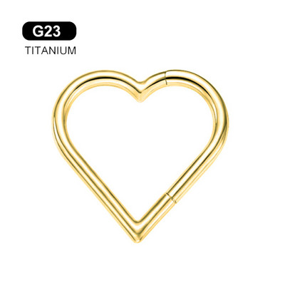 ASTM F136 G23 Titanium Daith CZ szív fülbevaló septum orrgyűrűk karika Tragus Stud implantációs fokozatú fül Helix piercing 16G