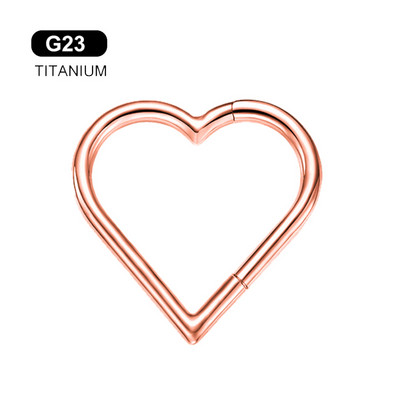 ASTM F136 G23 Titanium Daith CZ szív fülbevaló septum orrgyűrűk karika Tragus Stud implantációs fokozatú fül Helix piercing 16G
