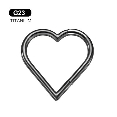 ASTM F136 G23 Titanium Daith CZ szív fülbevaló septum orrgyűrűk karika Tragus Stud implantációs fokozatú fül Helix piercing 16G