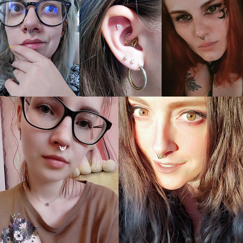 1db Alien Hoop Septum orrgyűrű csuklós Clicker szegmens porc fülbevaló szemöldök piercing fülcsavar Tragus Helix testékszer 16G