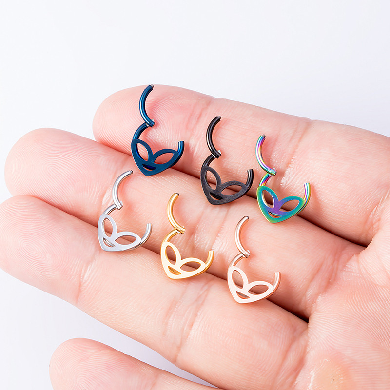 1db Alien Hoop Septum orrgyűrű csuklós Clicker szegmens porc fülbevaló szemöldök piercing fülcsavar Tragus Helix testékszer 16G
