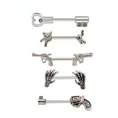 1 pár 5 választási pisztoly kulcs alakú kézi mellbimbó piercing pisztoly piercing 14G 1,6x12/14 mm fertőzésmentes test ékszer súlyzók