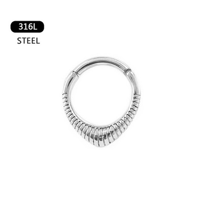 Szív vízcsepp Daith fülbevaló septum karika piercing kígyó piramis virág punk orr gyűrűk Tragus Helix csuklós csap 16G
