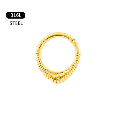 Szív vízcsepp Daith fülbevaló septum karika piercing kígyó piramis virág punk orr gyűrűk Tragus Helix csuklós csap 16G