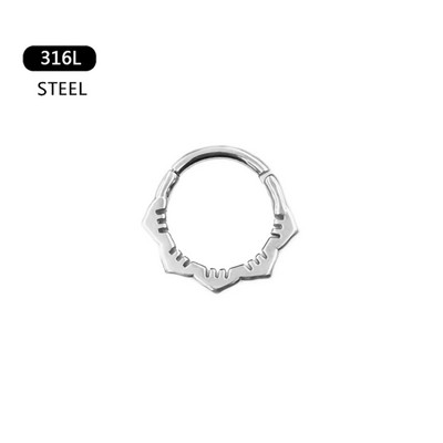 Szív vízcsepp Daith fülbevaló septum karika piercing kígyó piramis virág punk orr gyűrűk Tragus Helix csuklós csap 16G