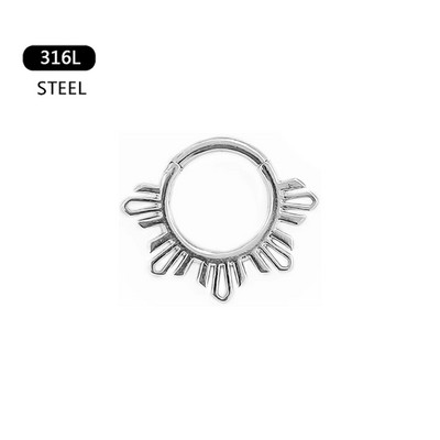 Szív vízcsepp Daith fülbevaló septum karika piercing kígyó piramis virág punk orr gyűrűk Tragus Helix csuklós csap 16G