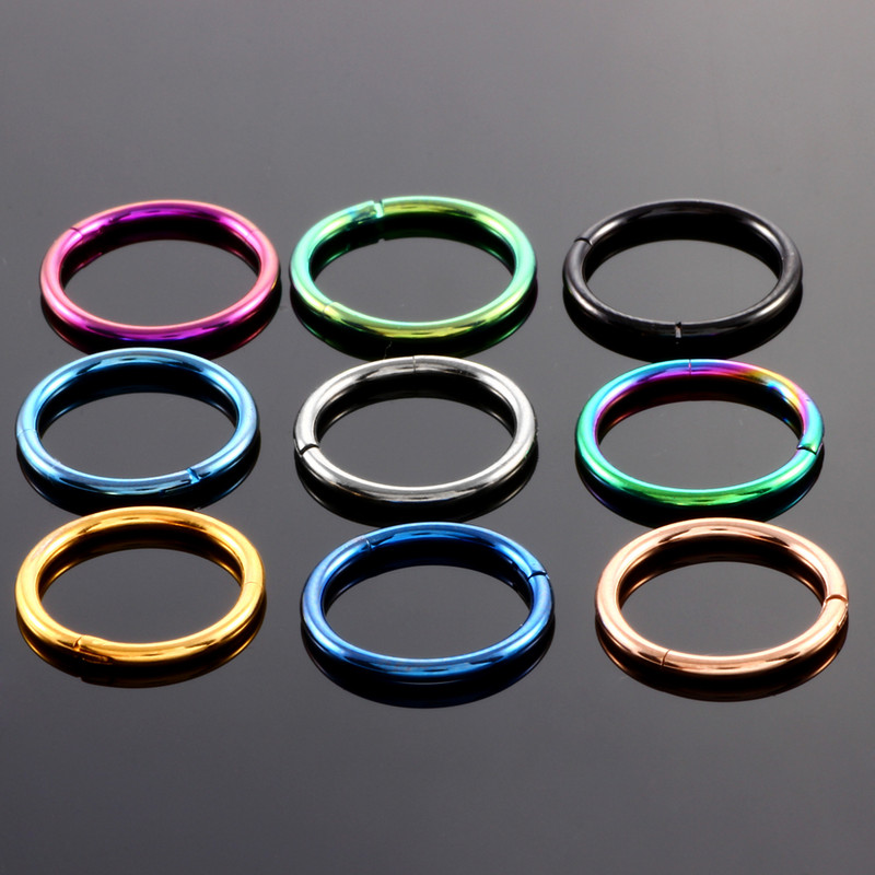 2db/tétel G23 titán csuklós szegmensű orrgyűrűk ajak szemöldök mellbimbó kattanó fülszeptum Helix Tragus Captive piercing testékszer