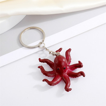 Simulation Octopus Corn Food Keychain Keychain Crab for Women Men Gift Creative Funny Fried Grimp Animal bag Box Car Keyring