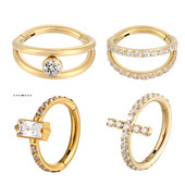 Νέο G23 Titanium Piercing Υψηλής ποιότητας CZ Zircon Nose Rings Σκουλαρίκια Fashion Body Jewelry 16G G23 Titanium Nose Septum Piercing