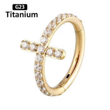 Νέο G23 Titanium Piercing Υψηλής ποιότητας CZ Zircon Nose Rings Σκουλαρίκια Fashion Body Jewelry 16G G23 Titanium Nose Septum Piercing