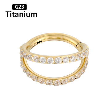 Νέο G23 Titanium Piercing Υψηλής ποιότητας CZ Zircon Nose Rings Σκουλαρίκια Fashion Body Jewelry 16G G23 Titanium Nose Septum Piercing