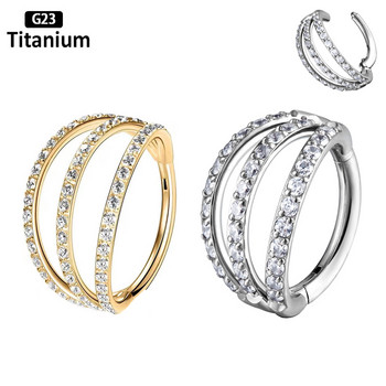 Νέο G23 Titanium Piercing Υψηλής ποιότητας CZ Zircon Nose Rings Σκουλαρίκια Fashion Body Jewelry 16G G23 Titanium Nose Septum Piercing