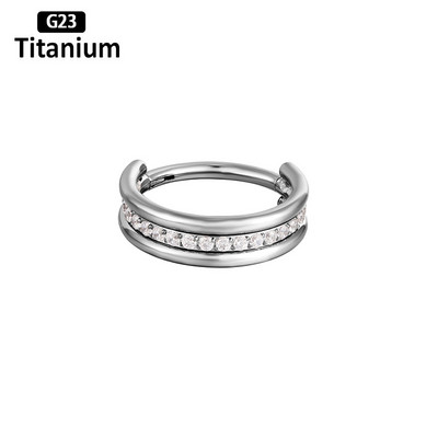 Νέο G23 Titanium Piercing Υψηλής ποιότητας CZ Zircon Nose Rings Σκουλαρίκια Fashion Body Jewelry 16G G23 Titanium Nose Septum Piercing