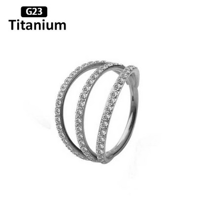 Νέο G23 Titanium Piercing Υψηλής ποιότητας CZ Zircon Nose Rings Σκουλαρίκια Fashion Body Jewelry 16G G23 Titanium Nose Septum Piercing