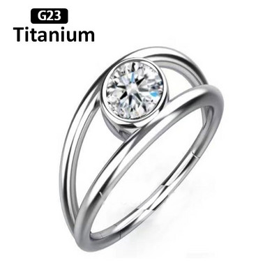 Νέο G23 Titanium Piercing Υψηλής ποιότητας CZ Zircon Nose Rings Σκουλαρίκια Fashion Body Jewelry 16G G23 Titanium Nose Septum Piercing