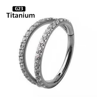 Νέο G23 Titanium Piercing Υψηλής ποιότητας CZ Zircon Nose Rings Σκουλαρίκια Fashion Body Jewelry 16G G23 Titanium Nose Septum Piercing