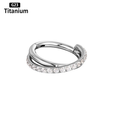 Νέο G23 Titanium Piercing Υψηλής ποιότητας CZ Zircon Nose Rings Σκουλαρίκια Fashion Body Jewelry 16G G23 Titanium Nose Septum Piercing