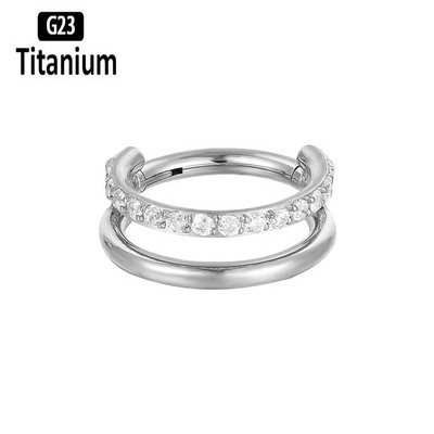 Νέο G23 Titanium Piercing Υψηλής ποιότητας CZ Zircon Nose Rings Σκουλαρίκια Fashion Body Jewelry 16G G23 Titanium Nose Septum Piercing