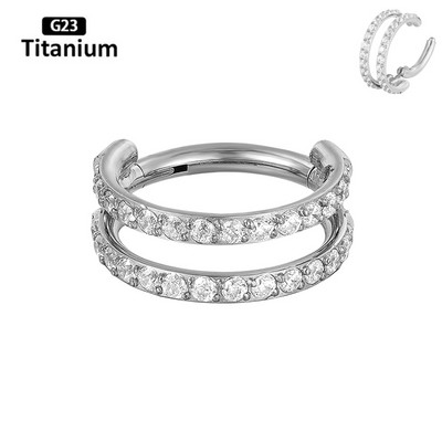 Νέο G23 Titanium Piercing Υψηλής ποιότητας CZ Zircon Nose Rings Σκουλαρίκια Fashion Body Jewelry 16G G23 Titanium Nose Septum Piercing