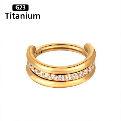 Νέο G23 Titanium Piercing Υψηλής ποιότητας CZ Zircon Nose Rings Σκουλαρίκια Fashion Body Jewelry 16G G23 Titanium Nose Septum Piercing