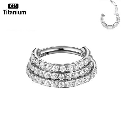 Νέο G23 Titanium Piercing Υψηλής ποιότητας CZ Zircon Nose Rings Σκουλαρίκια Fashion Body Jewelry 16G G23 Titanium Nose Septum Piercing