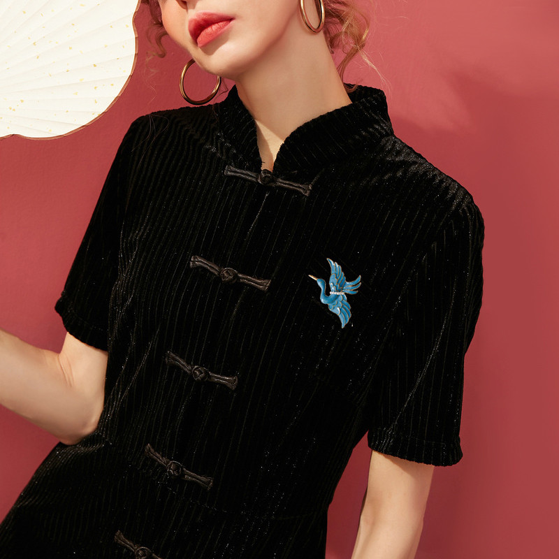 Muylinda kínai stílusú daru zománctű Vintage fém madárruha bross nőknek luxus bross ékszer ajándék