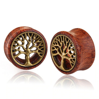1 Pair Skull Wood Ear Gauges Plugs and Tunnel 6-20Mm Ear Strecher Expander Saddle Plug Piercing Flesh Tunnels Dilatacion Oreja