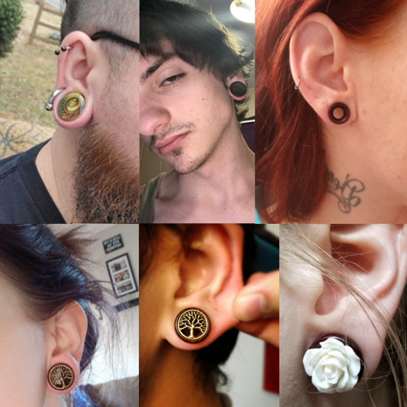 1 Pair Skull Wood Ear Gauges Plugs and Tunnel 6-20Mm Ear Strecher Expander Saddle Plug Piercing Flesh Tunnels Dilatacion Oreja