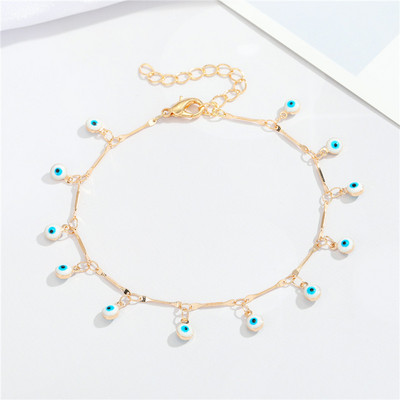 1PC Boem, minimalist, mai multe straturi, mărgele de picior, lanț de gleznă pentru femei, nou la modă, brățară rotundă cu ciucuri mici, bijuterii de plajă