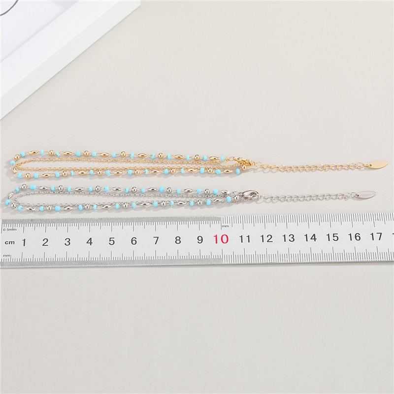 1PC Boem, minimalist, mai multe straturi, mărgele de picior, lanț de gleznă pentru femei, nou la modă, brățară rotundă cu ciucuri mici, bijuterii de plajă