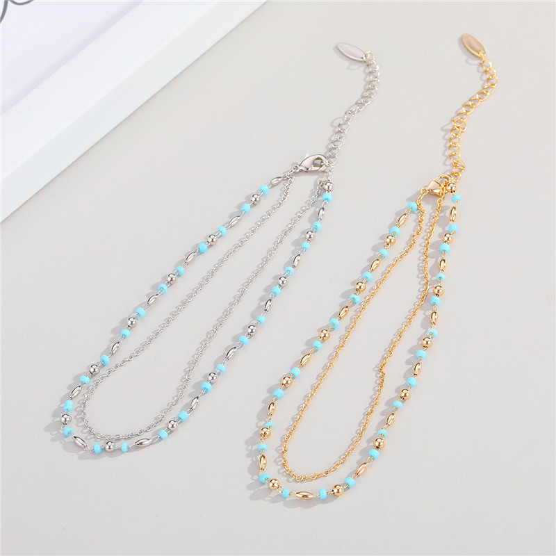 1PC Boem, minimalist, mai multe straturi, mărgele de picior, lanț de gleznă pentru femei, nou la modă, brățară rotundă cu ciucuri mici, bijuterii de plajă