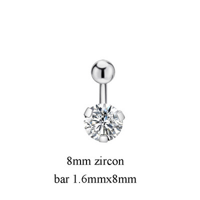 1PC Inele Sexy pentru buric Piercing pentru buric Bijuterii din oțel chirurgical Zircon 14G 8mm 10mm Bijuterii pentru corp pentru femei Ombligo Nobril