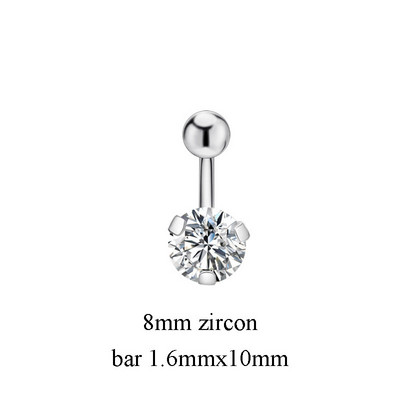 1PC Inele Sexy pentru buric Piercing pentru buric Bijuterii din oțel chirurgical Zircon 14G 8mm 10mm Bijuterii pentru corp pentru femei Ombligo Nobril