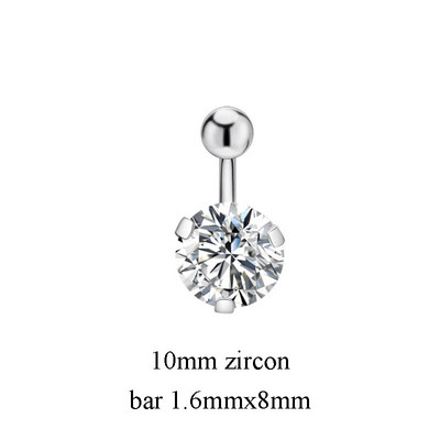 1PC Inele Sexy pentru buric Piercing pentru buric Bijuterii din oțel chirurgical Zircon 14G 8mm 10mm Bijuterii pentru corp pentru femei Ombligo Nobril