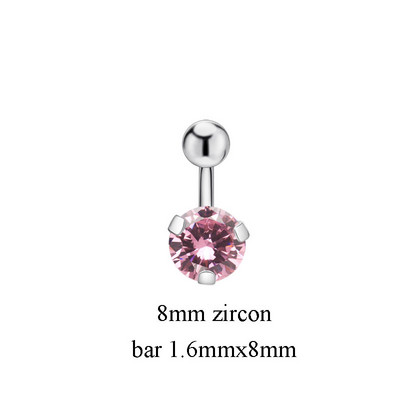 1PC Inele Sexy pentru buric Piercing pentru buric Bijuterii din oțel chirurgical Zircon 14G 8mm 10mm Bijuterii pentru corp pentru femei Ombligo Nobril
