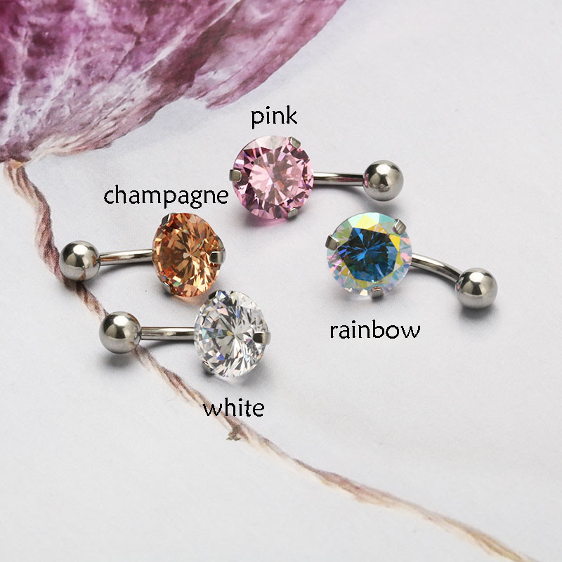 1PC Inele Sexy pentru buric Piercing pentru buric Bijuterii din oțel chirurgical Zircon 14G 8mm 10mm Bijuterii pentru corp pentru femei Ombligo Nobril