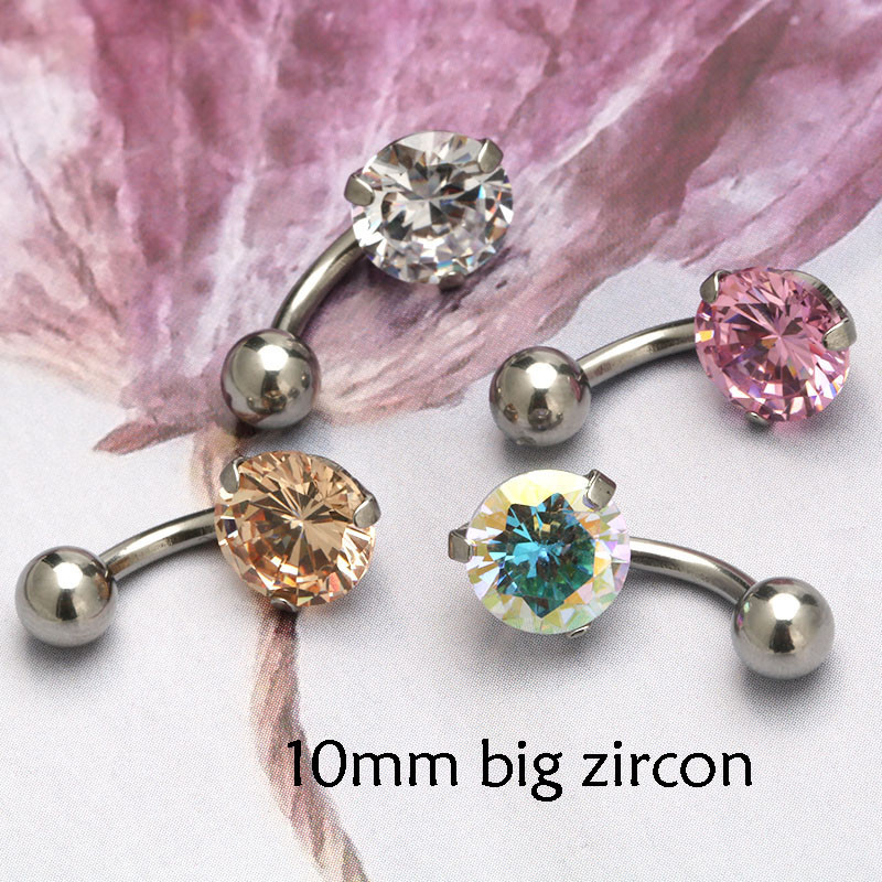 1PC Inele Sexy pentru buric Piercing pentru buric Bijuterii din oțel chirurgical Zircon 14G 8mm 10mm Bijuterii pentru corp pentru femei Ombligo Nobril