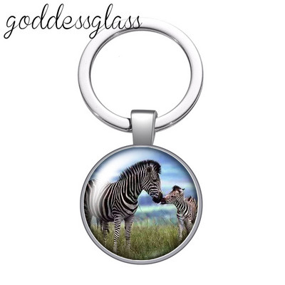 Dragoste animale Drăguț Cal Arici Alpaca zebră Porc breloc cabochon din sticlă Geantă Breloc mașină Suport inel Brelocuri brelocuri Cadouri