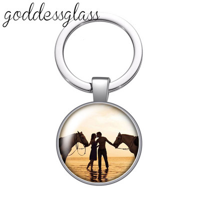 Dragoste animale Drăguț Cal Arici Alpaca zebră Porc breloc cabochon din sticlă Geantă Breloc mașină Suport inel Brelocuri brelocuri Cadouri