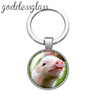 Dragoste animale Drăguț Cal Arici Alpaca zebră Porc breloc cabochon din sticlă Geantă Breloc mașină Suport inel Brelocuri brelocuri Cadouri