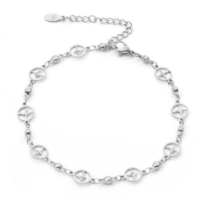 gleznă din oțel inoxidabil 304 de culoare aurie de culoare argintie, cu flori de ochi rău, brățară pe picior, lanț pentru picioare, bijuterii, accesorii pentru femei, 1 bucată